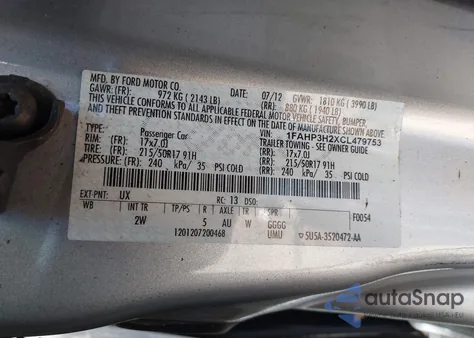 2012 Ford Focus Sel from USA, damaged, VIN 1FAHP3H2XCL479753